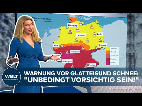 UNWETTERWARNUNG IN DEUTSCHLAND: Glatteis und Schnee "Unbedingt vorsichtig sein!"