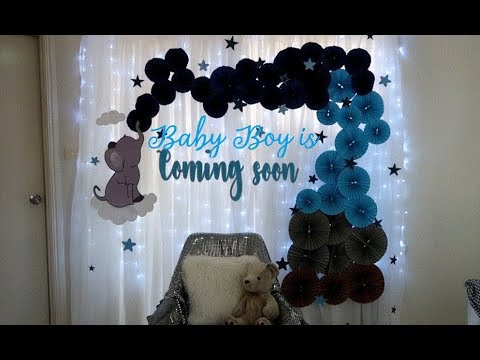 Elephant Theme & Fan Decor Baby Shower Decor Set up