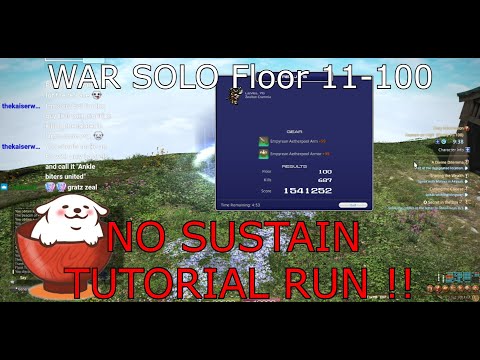 FFXIV HOH Solo WAR 11-100 No sustain run / Tutorial run