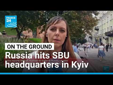 On the ground: Russian drone strikes Ukraine security service headquarters in Kyiv