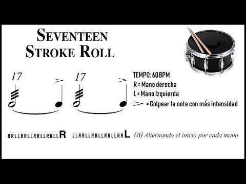 15. Seventeen Stroke Roll – 40 RUDIMENTOS | Clases de Batería (FULL AUDIO)