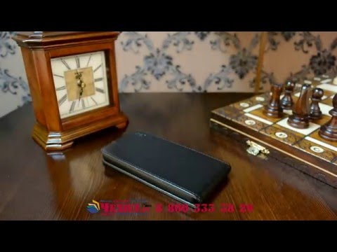 Откидной чехол-флип для Lenovo K3 Note / A7000 5.5' LTE черный из натуральной кожи 'Prestige' Италия