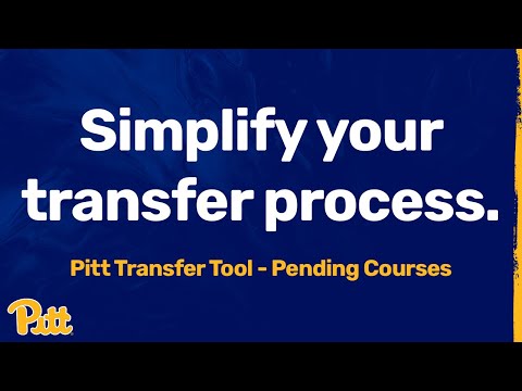 Pitt Transfer Tool Pending Courses