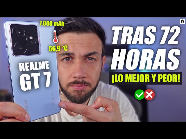 Vídeo relacionado con realme GT7 Smartphone 5G Móvil, Batería 7000mAh, Carga Rápida 120W, Cámara Principal 50MP con OIS, Refrigeración IceSense, Procesador Dimensity 9400e, IP69 (Black, 256, GB, 12, GB)