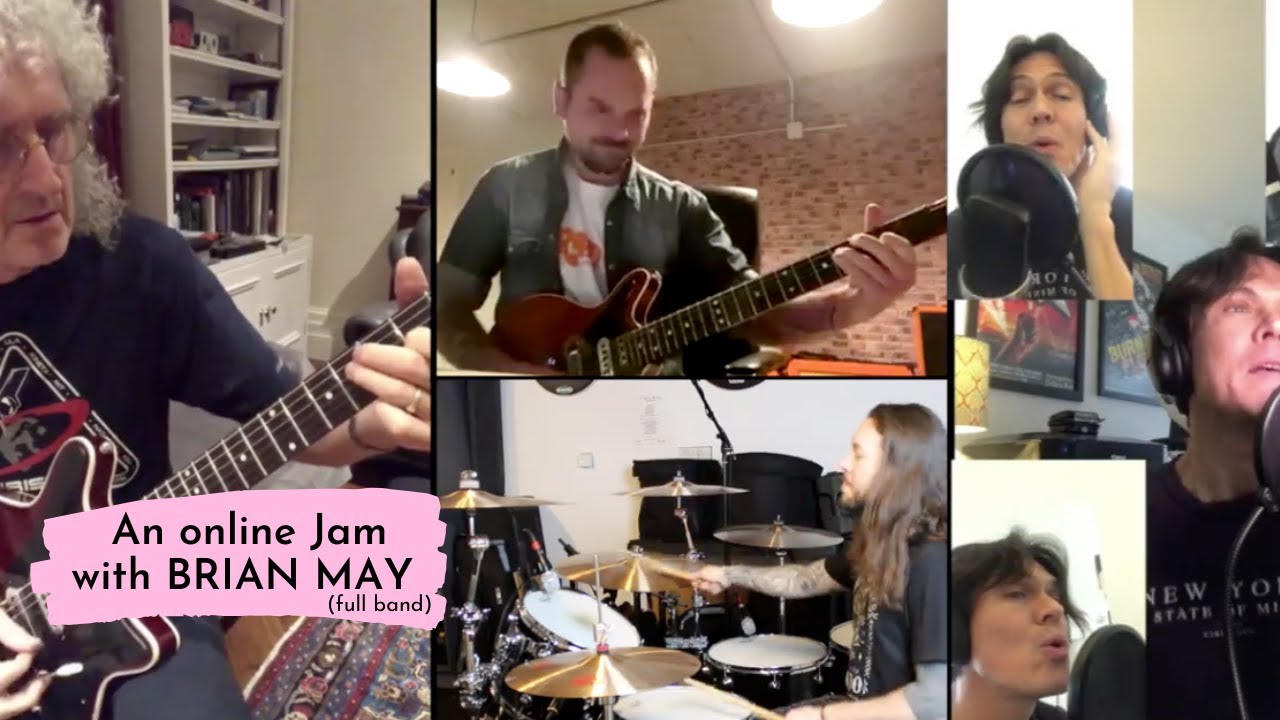 Hammer to Fall with Brian May - isolation jam - full band - YouTube