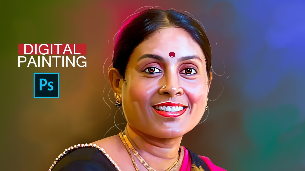Digital Portrait Painting Tutorials in Adobe Photoshop - video 2