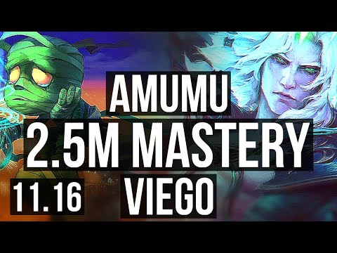 AMUMU vs VIEGO (JUNGLE) | 2.5M mastery, Rank 7 Amumu, 1200+ games, Legendary | BR Master | v11.16