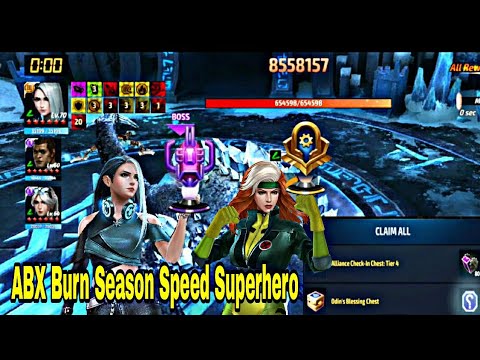 ABX Burn Speed Super Hero Luna vs Rogue who is better | Odin Blessing acquired - Marvel Future Fight