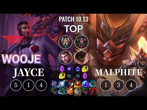 T1 Wooje Jayce vs Malphite Top - KR Patch 10.13