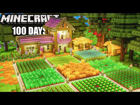 Surviving 100 Days Building The ULTIMATE Cozy Farm In Minecraft