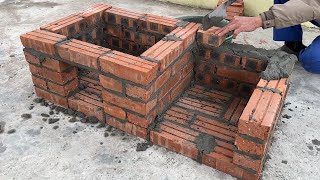 Amazing Construction Diy - How Build 3 In 1 Wood Stove For Garden Space Terracotta Bricks And Cement