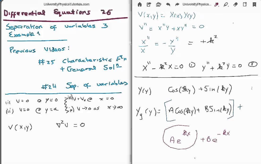 Differential Equations 26 : Separation of Variables Example 1