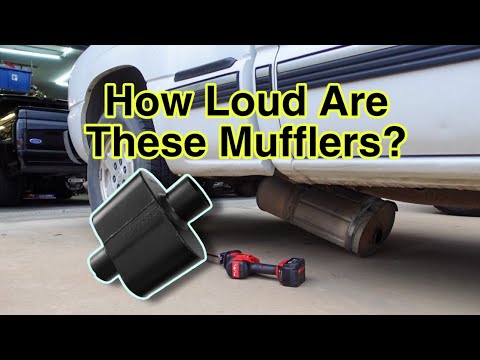 Installing A Super Loud Muffler On a Silverado. FlowMaster 10 series muffler before & after.