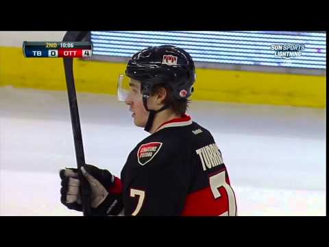 BJ Crombeen vs Marc Methot fight Mar 23 2013 Tampa Bay Lightning vs Ottawa Senators NHL Hockey