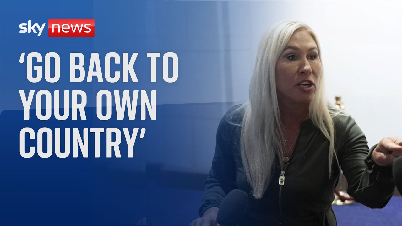 Marjorie Taylor-Greene snaps at Sky correspondent when questioned on leaked Signal chat