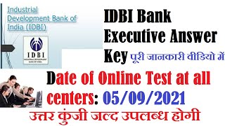 IDBI Bank Executive Answer Key 2021 Set Wise of All Question Paper Series Objection Form