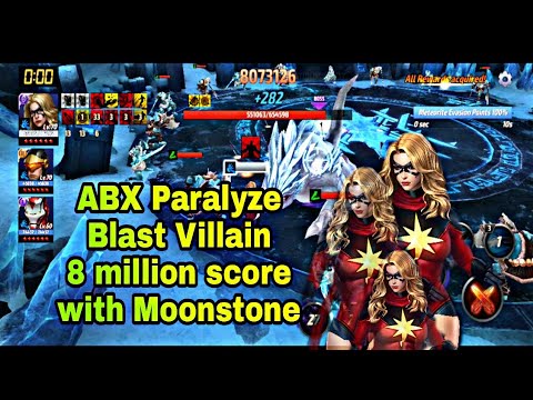 8 Million Score with Moonstone On ABX Paralyze Blast Super Villain - Marvel Future Fight