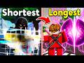 I Tested SHORTEST To LONGEST Attacks in Roblox Jujutsu Shenanigans!