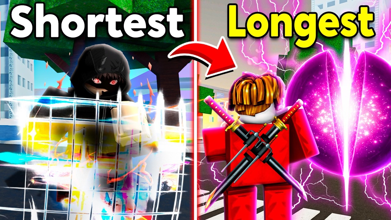 I Tested SHORTEST To LONGEST Attacks in Roblox Jujutsu Shenanigans!