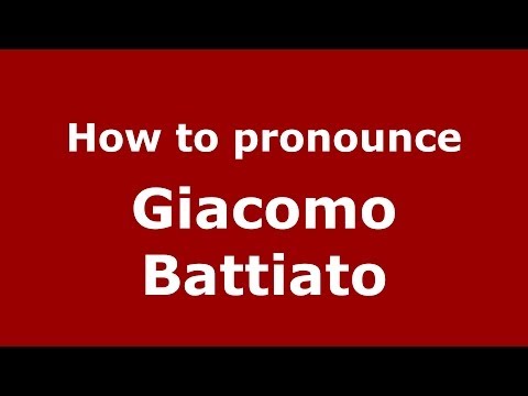 How to pronounce Giacomo Battiato (Italian/Italy) - PronounceNames.com