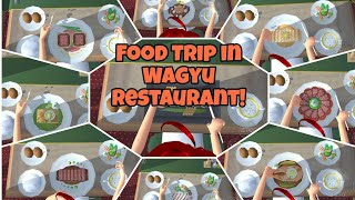 Trying all dishes in Wagyu Restaurant in Sakura School Simulator