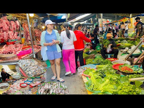Wet Market Scenes in The Morning - River Fish, Seafood, Food Activities, Kind, Friendly, Hardworking