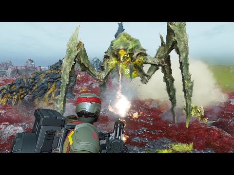 Helldivers 2 Minigun a crazy stratagem...
