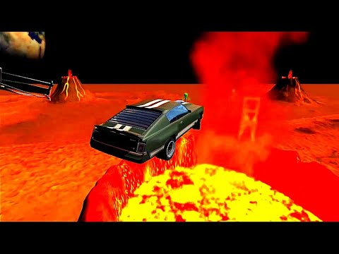Beamng drive open bridge crashes over volcano- BeamNG. drive
