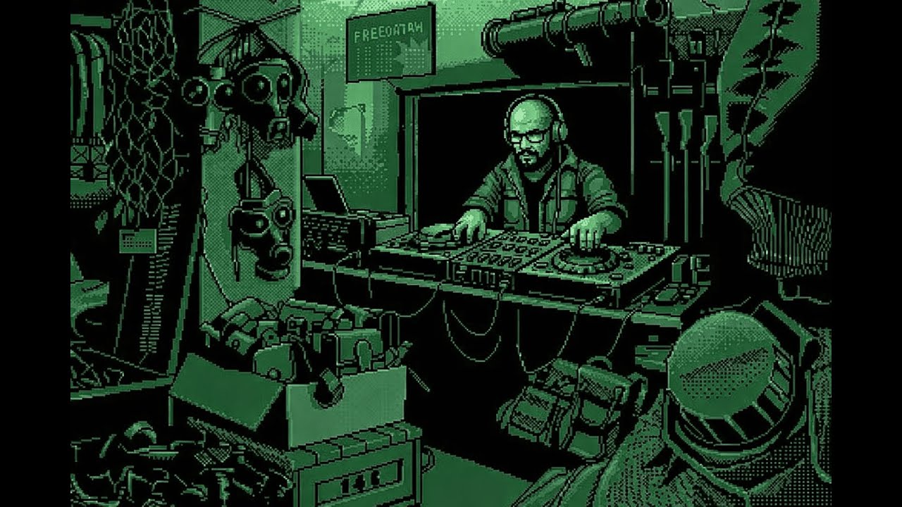 Full-on Trance live set (with animated pixel-art background visuals)