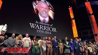 A tribute to the memory of The Ultimate Warrior: Raw, April 14, 2014