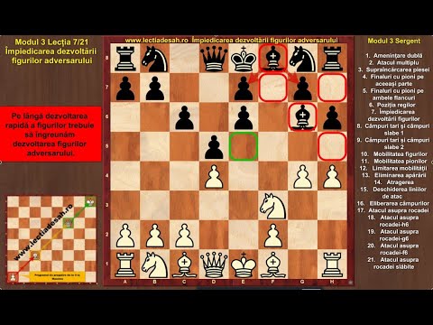 Lecția de Șah: Împiedicarea dezvoltării figurilor adversarului