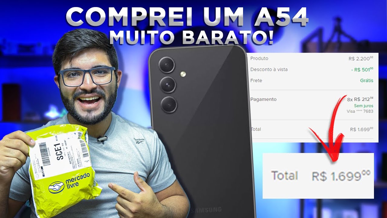 CHEGOU! Galaxy A54 do Mercado Livre! É usado? vale a pena? Unboxing e Testes
