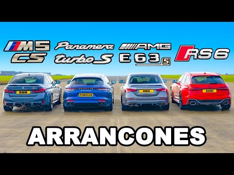 BMW M5 CS vs AMG E63 vs Audi RS6 vs Porsche Panamera Turbo: ARRANCONES