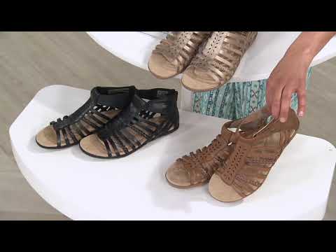 Earth Origins Leather Gladiator Sandals - Belle Bruna on QVC