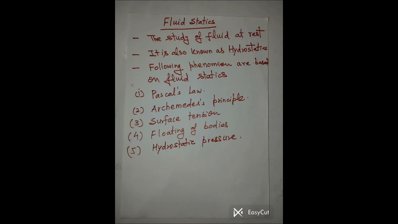 Fluid Statics.