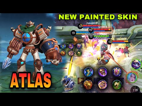 ATLAS NEW PAINTED SKIN | ATLAS BEST BUILD, ZONE & ROTATION | Mobile Legends
