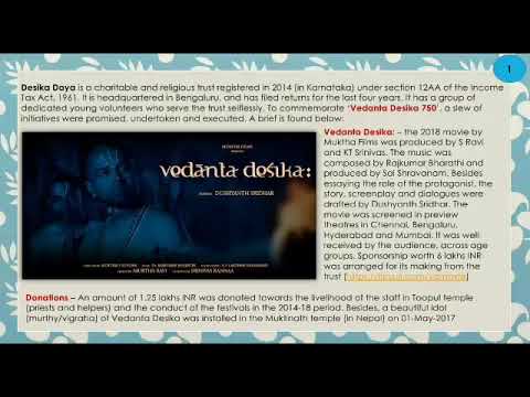 'Vedanta Desika 750' by 'Desika Daya' Trust - An overview