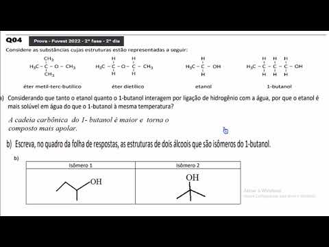Fuvest 2022 - 2ª fase - Questão04 - Química. Considere as substâncias cujas estruturas...