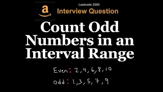 YouTube video 'Leetcode 1523: Count Odd Numbers in an Interval Range'