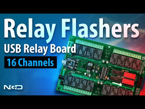 Relay Flashers Demonstrated with a 16-Channel USB Relay Board (ProXR Part 7)