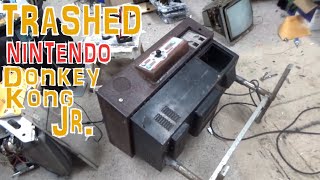 Repairing a Destroyed 1982 NINTENDO Donkey Kong Jr. Cocktail Arcade Game - Cosmetic Restoration