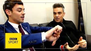 Tom Daley meets Robbie Williams - BBC Sport