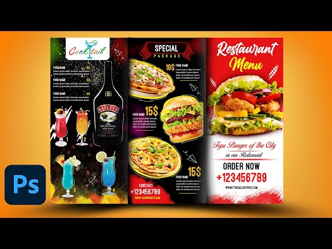 Photoshop CC Tutorials | Flyers design | Brochure design | Menu Design in Photoshop CC 2021