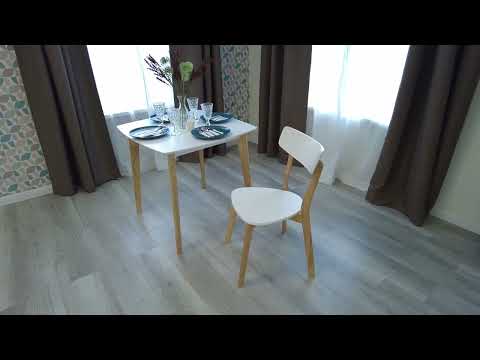 Кухонный стол Claire квадратный, дерево гевея/МДФ 80x80x75 Белый/натуральный арт.15114 в Южно-Сахалинске - видео 7