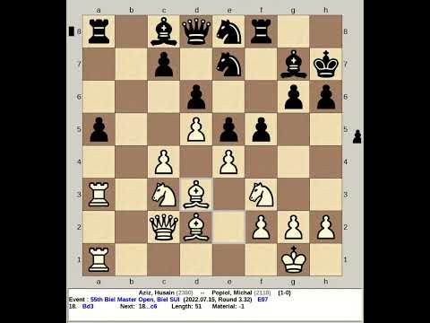 Aziz, Husain vs Popiol, Michal | 55th Biel Master Chess Open 2022, Switzerland