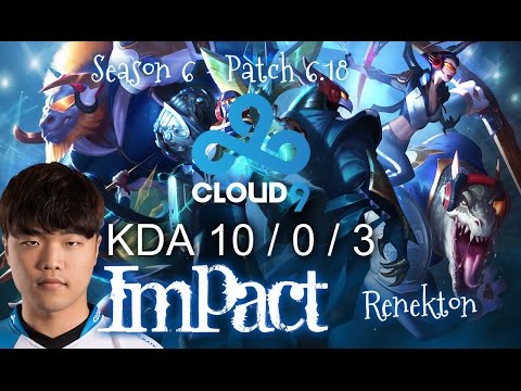 C9 Impact RENEKTON vs IRELIA Top - Patch 6.18 KR Ranked | League of Legends