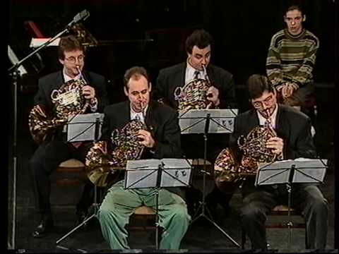 Budapest Festival Horn Quartet   J.S.Bach Fugue in D minor .mpg
