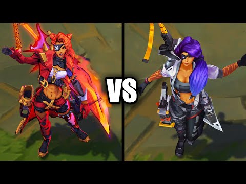 Soul Fighter Samira vs PsyOps Samira Skins Comparison (League of Legends)