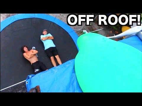 6FT WATER BALLOON PUSHED OFF ROOF!! **Crushed??** | JOOGSQUAD PPJT
