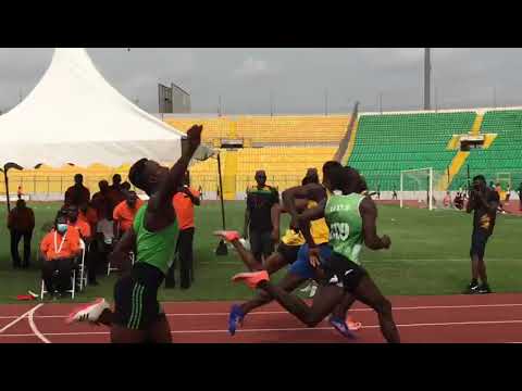 BARNABAS AGGERH came 1st in the 100m Men Heat 3 with a time of 10.59sec (wind +0.0m/s)